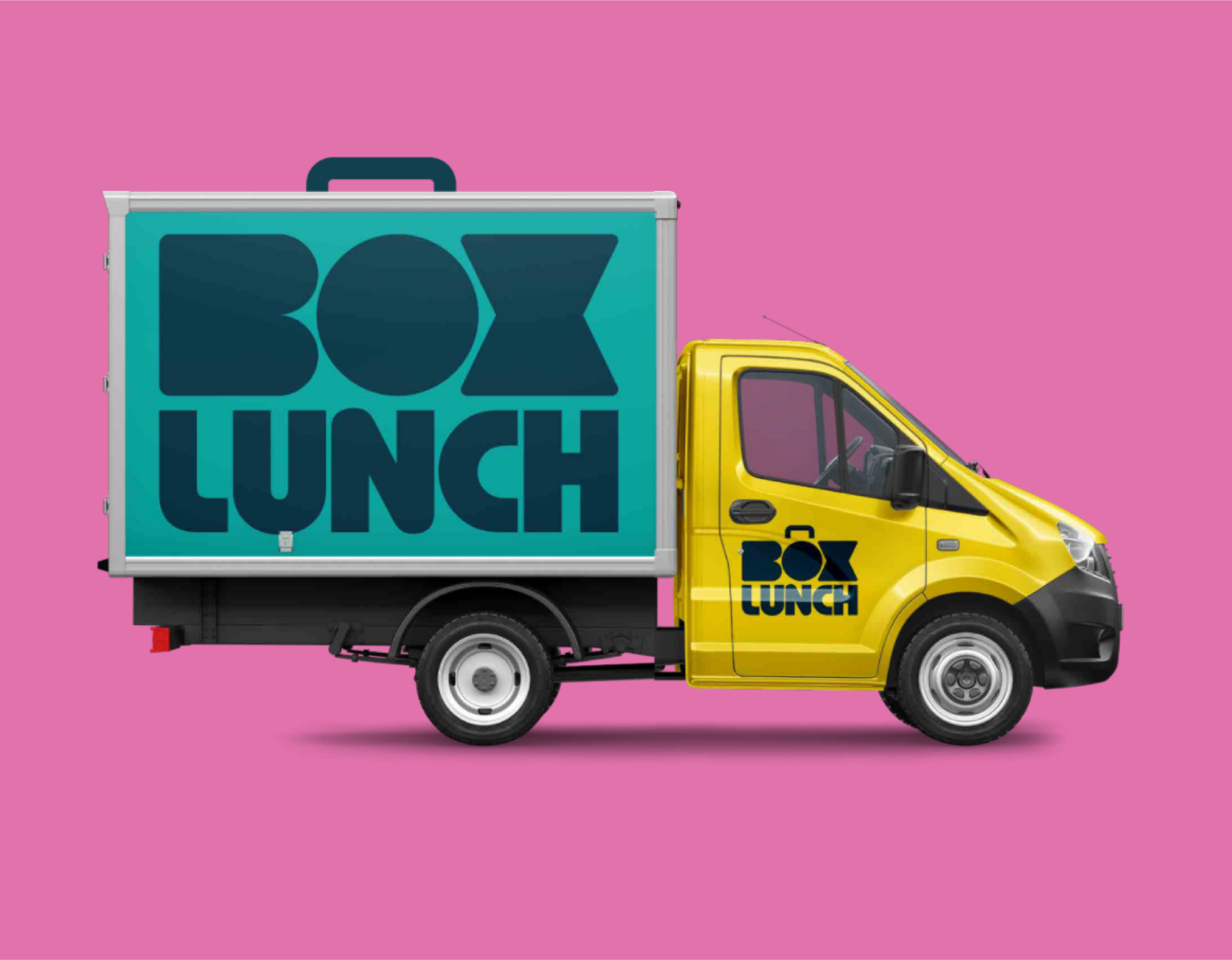 Truck with Box Lunch logo on the side