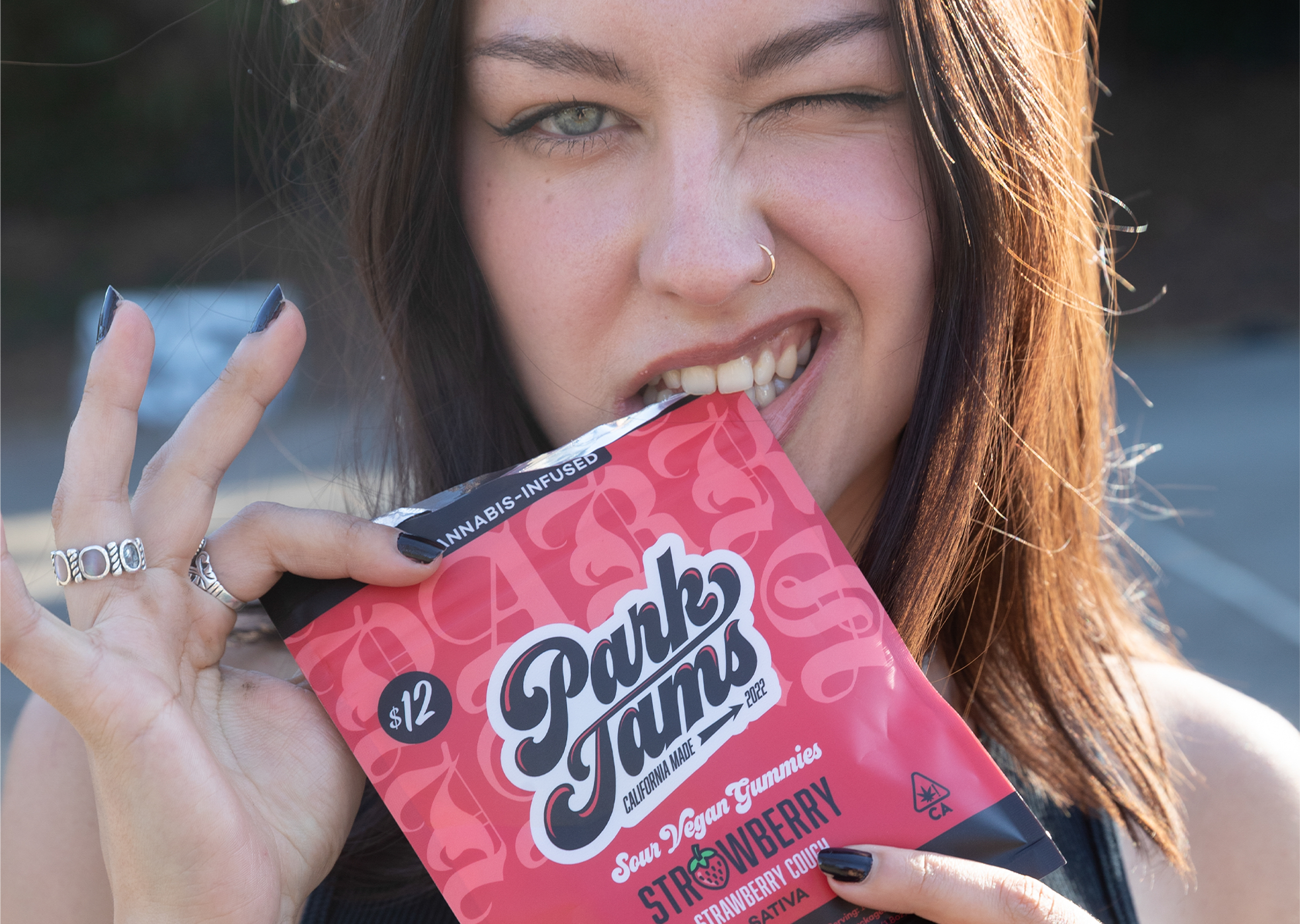 Park Jams packaging being held up to camera